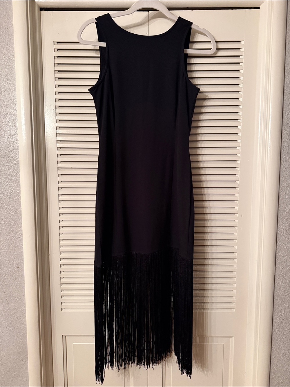 Abercrombie & Fitch Black Sleeveless Fringe Hem Dress